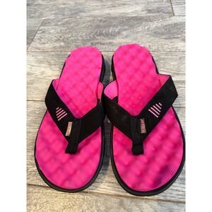PR Soles Recovery‎ Flip Flops 42 9 Womens Pink Black Massaging Sandals Egg Crate